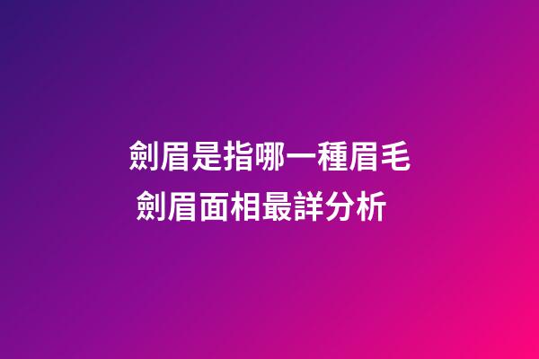 劍眉是指哪一種眉毛 劍眉面相最詳分析